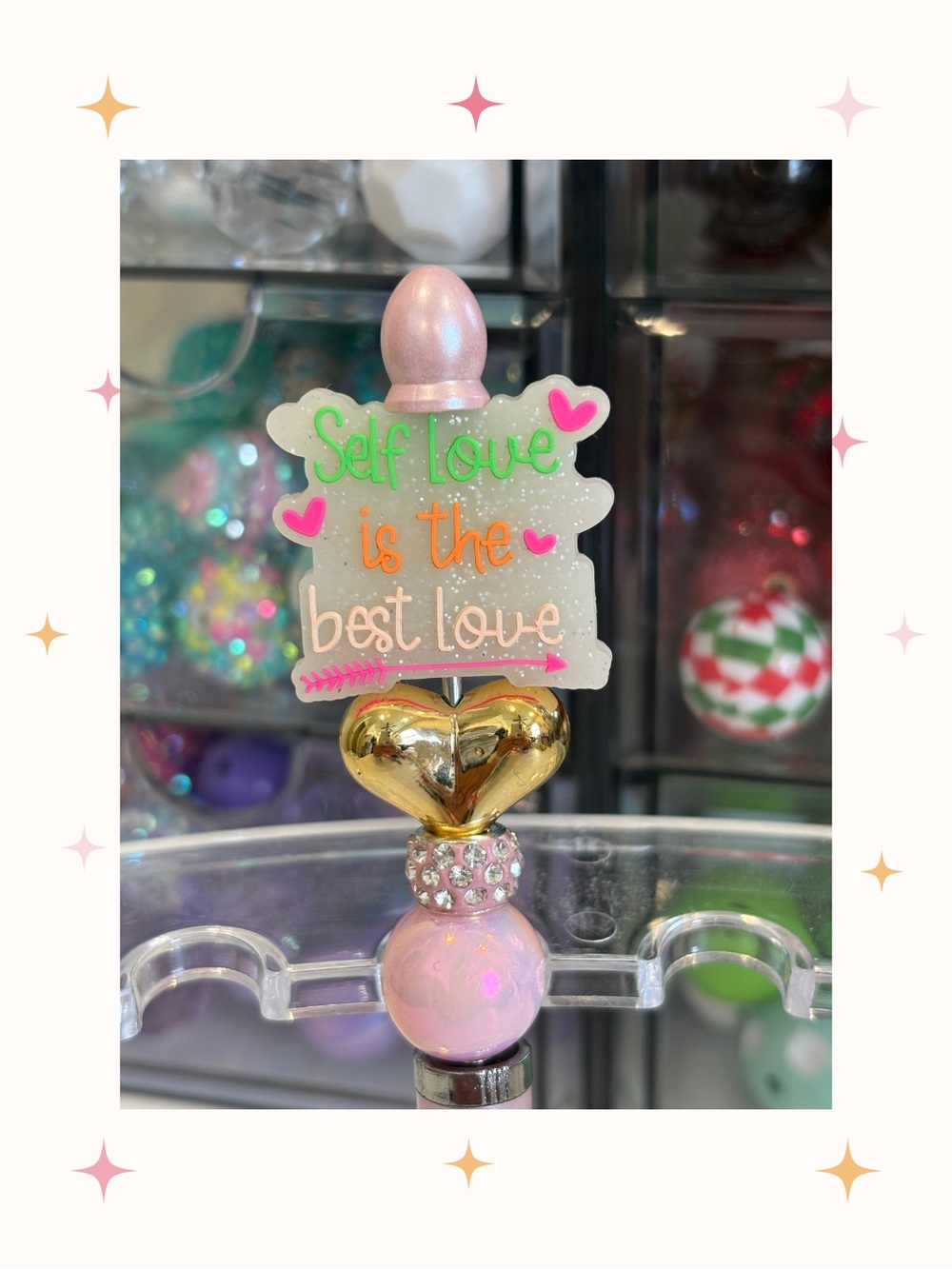 Handcrafted Self Love Beaded Stylus Pen